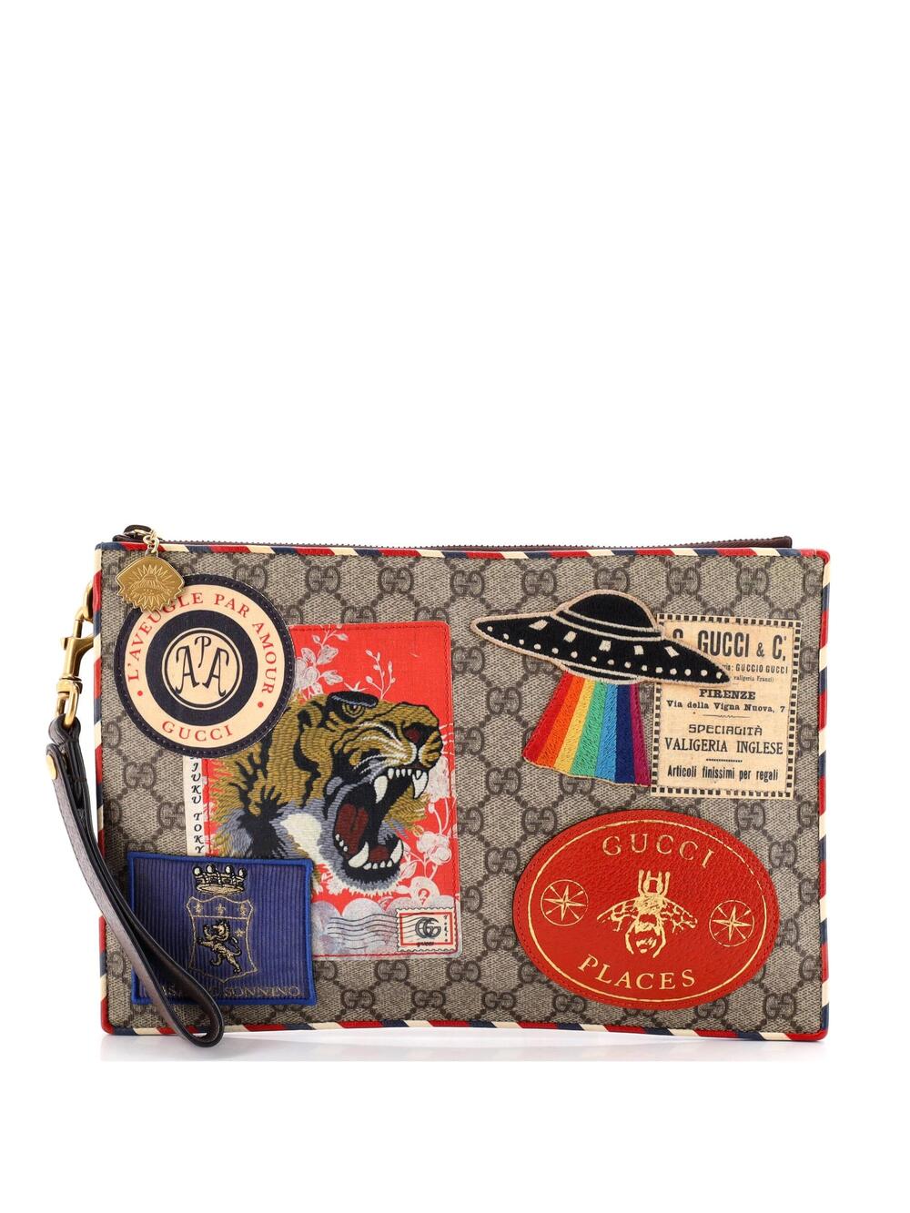 Gucci Courrier Pouch Gg Coated Canvas #340490G11B